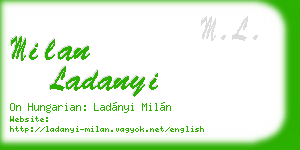 milan ladanyi business card